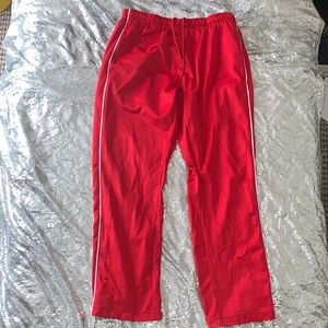 Red sweatpants